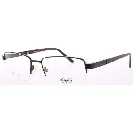 Elasta Men's Eyeglasses - Matte Black Metal Half Rim Rectangular Frame | 3120 003 ,
