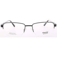Elasta Men's Eyeglasses - Matte Black Metal Half Rim Rectangular Frame | 3120 003 ,