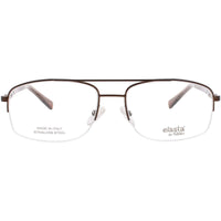 Elasta Unisex Eyeglasses - Brown Metal Half Rim Rectangular Shape Frame | E-7246 09Q ,