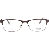 Elasta Unisex Eyeglasses - Silver/Brown Metal Full Rim Rectangular Frame | E-7227 NCJ ,