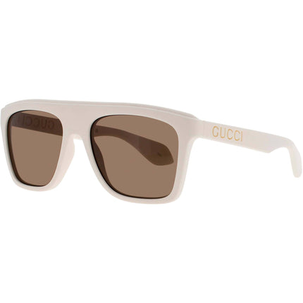 Gucci Men's Sunglasses - White Acetate Full Rim Square Brown Lens Frame | GG1570S 003 ,