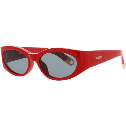 Jacquemus Unisex Sunglasses - Red Acetate Full Rim Cat Eye Grey Lens Frame | JAC4C8SUN ,