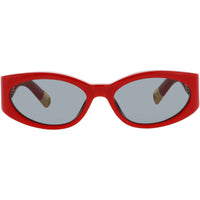 Jacquemus Unisex Sunglasses - Red Acetate Full Rim Cat Eye Grey Lens Frame | JAC4C8SUN ,