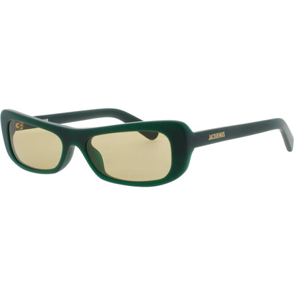 Jacquemus Unisex Sunglasses - Matte Dark Green/Gold Acetate Shape Frame | JAC55C3SUN ,