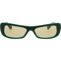 Jacquemus Unisex Sunglasses - Matte Dark Green/Gold Acetate Shape Frame | JAC55C3SUN ,