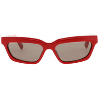 Jacquemus Unisex Sunglasses - Red/Silver Full Rim Rectangular Shape Frame | JAC62C4SUN ,