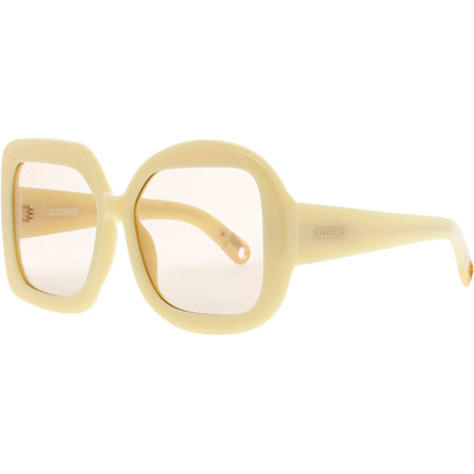 Jacquemus Unisex Sunglasses - Black/Gold Plastic Full Rim Oversized Frame | JAC10C3SUN ,