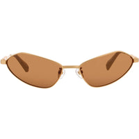 Jacquemus Unisex Sunglasses - Gold Metal Full Rim Cat Eye Shape Frame | JAC68C1SUN ,