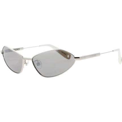 Jacquemus Unisex Sunglasses - Silver Metal Full Rim Cat Eye Shape Frame | JAC68C3SUN ,