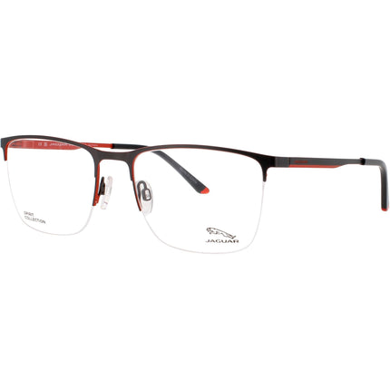 Jaguar Men's Eyeglasses - Matte Grey Metal Half Rim Rectangular Frame | JG33617 4200 ,