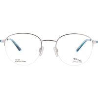 Jaguar Men's Eyeglasses - Silver Metal Half Rim Round Clear Lens Frame | JG33622 1000 ,