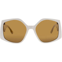 Karl Lagerfeld Women's Sunglasses - White Full Rim Oversized Shape Frame | KL6208S 105 ,