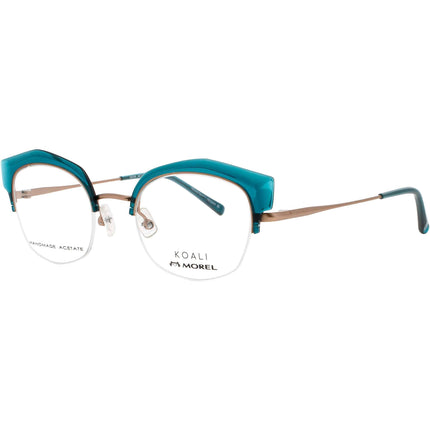 Koali-Morel Women's Eyeglasses - Bronze/Teal Half Rim Cat Eye Frame | 20070K VM19 ,