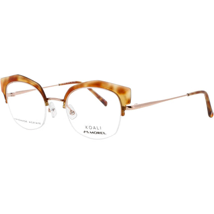 Koali-Morel Women's Eyeglasses - Brown/Rose Gold Half Rim Cat Eye Frame | 20070K TP20 ,