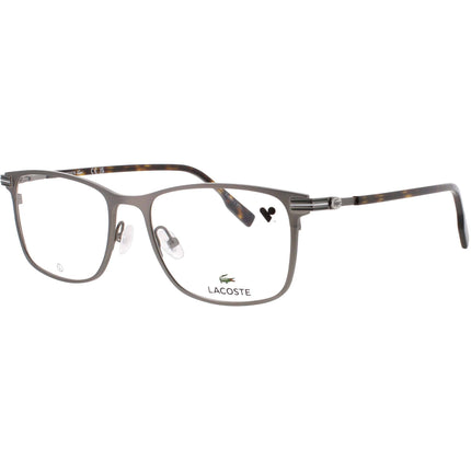 Lacoste Men's Eyeglasses - Square Shape Gunmetal Metal Full Rim Frame | L2300 033 ,