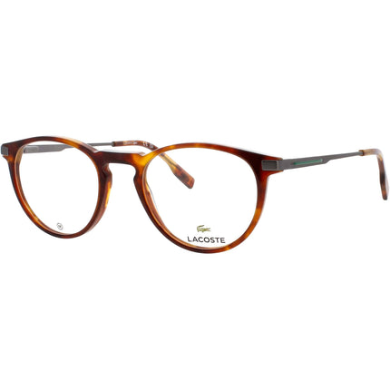 Lacoste Men's Eyeglasses - Oval Havana Blonde Acetate Full Rim Frame | L2941 218 ,