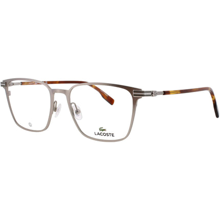 Lacoste Men's Eyeglasses - Square Shape Silver Metal Full Rim Frame | L2301 045 ,