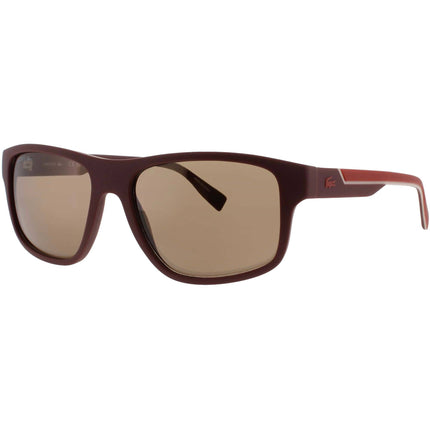 Lacoste Men's Sunglasses - Square Matte Burgundy Plastic Full Rim Frame | L6057S 601 ,
