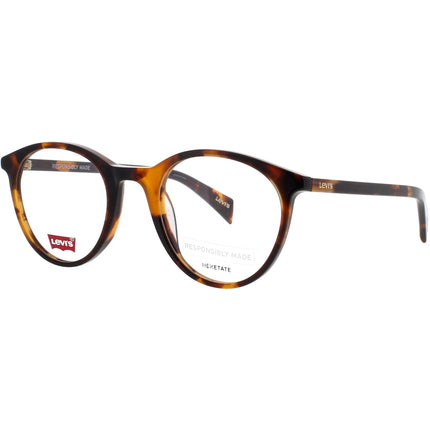 Levi's Unisex Eyeglasses - Oval Shape Havana Plastic Full Rim Frame | LV 1005 05L ,