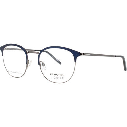 Lightec-Morel Men's Eyeglasses - Round Blue/Grey Stainless Steel Frame | 30194L BG02 ,