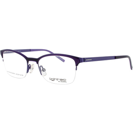 Lightec-Morel Men's Eyeglasses - Cat Eye Purple Acetate Half Rim Frame | 30031L PP04 ,