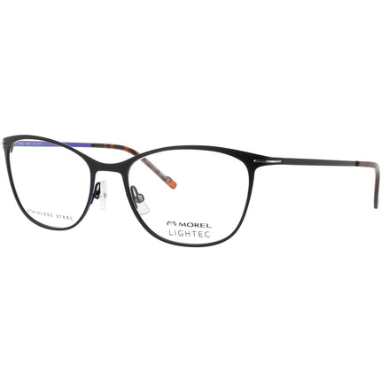 Lightec-Morel Men's Eyeglasses - Cat Eye Black Stainless Steel Frame | 30050L NP07 ,