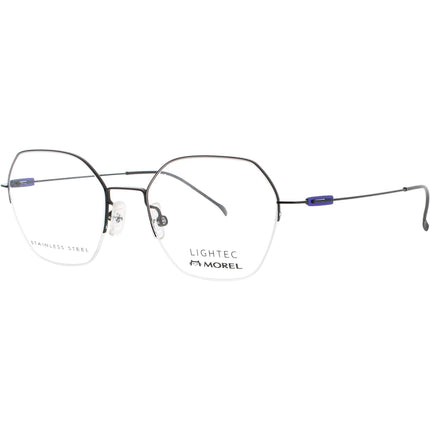 Lightec-Morel Men's Eyeglasses - Hexagon Black Stainless Steel Frame | 30153L NP06 ,