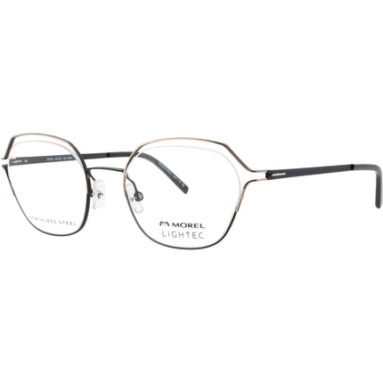 Lightec-Morel Men's Eyeglasses - Geometric Black/Beige Full Rim Frame | 30174L NP01 ,