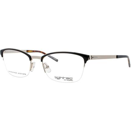 Lightec-Morel Men's Eyeglasses - Black/Gold Acetate Half Rim Frame | 30033L ND09 ,