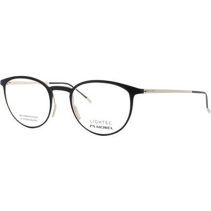 Lightec-Morel Men's Eyeglasses - Round Black/Gold Beta Titanium Frame | 30076L ND19 ,