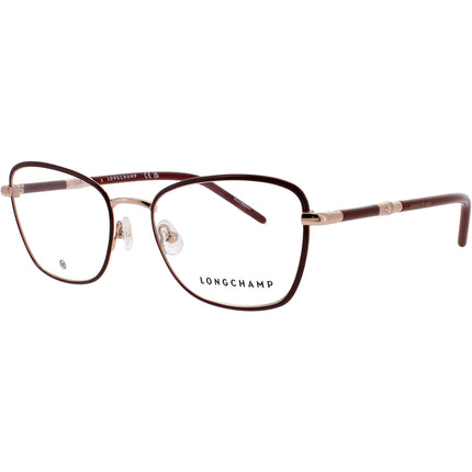 Longchamp Women's Eyeglasses - Butterfly Rose Gold/Burgundy Metal Frame | LO2155 772 ,