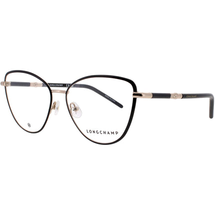 Longchamp Women's Eyeglasses - Gold/Black Metal Full Rim Frame | LO2156 728 ,