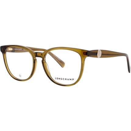 Longchamp Women's Eyeglasses - Oval Khaki Acetate Full Rim Frame | LO2729 319 ,
