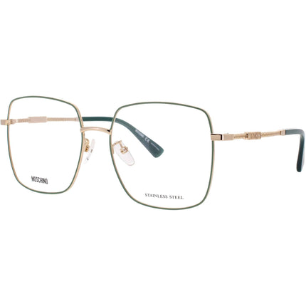Moschino Women's Eyeglasses - Gold/Green Plastic Full Rim Frame | MOS615/G PEF ,