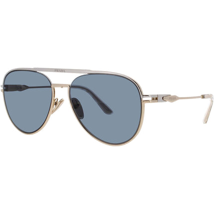 Prada Men's Sunglasses - Aviator Gold/Silver Metal Full Rim Frame | PR 54ZS 17F09T ,
