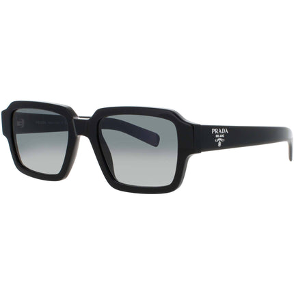 Prada Unisex Sunglasses - Square Shiny Black Acetate Full Rim Frame | PR 02ZS 1AB06T ,