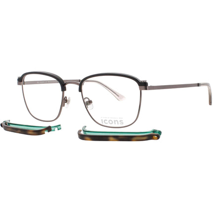 Prodesign Men's Eyeglasses - Matte Anthracite Stainless Steel Frame | SWITCH 3 6621 ,