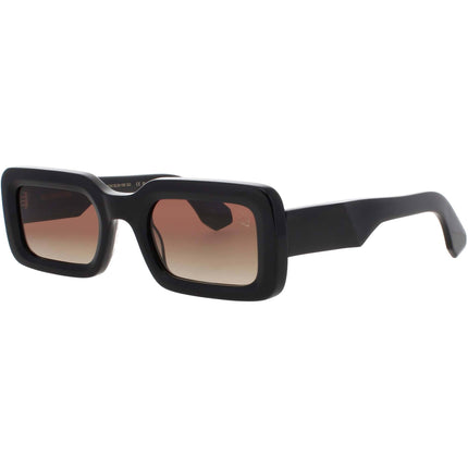 Prodesign Unisex Sunglasses - Rectangular Dark Black Acetate Frame | MOONSTONE 6032 ,