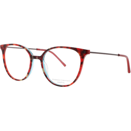 Prodesign Women's Eyeglasses - Oval Red Acetate Full Rim Frame | HEXA 1 4024 ,