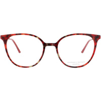 Prodesign Women's Eyeglasses - Oval Red Acetate Full Rim Frame | HEXA 1 4024 ,