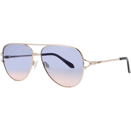 Quay Women's Sunglasses - Aviator Gold Metal Full Rim Frame | HIGH KEY TWIST 77688 ,