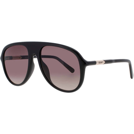 Quay Women's Sunglasses - Aviator Black Acetate Full Rim Frame | CHART TOPPER 78626 ,