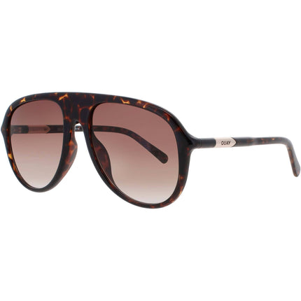 Quay Women's Sunglasses - Aviator Dark Tortoise Acetate Frame | CHART TOPPER 78643 ,