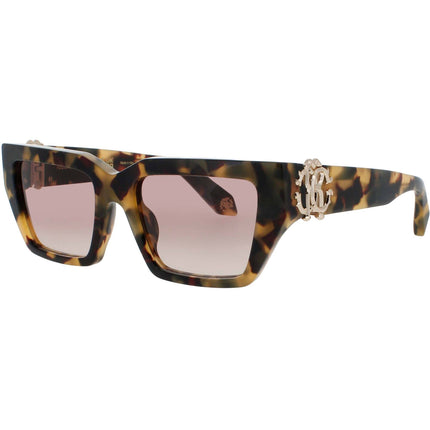 Roberto Cavalli Unisex Sunglasses - Vintage Havana Rectangular Frame | SRC016M 0AGG ,