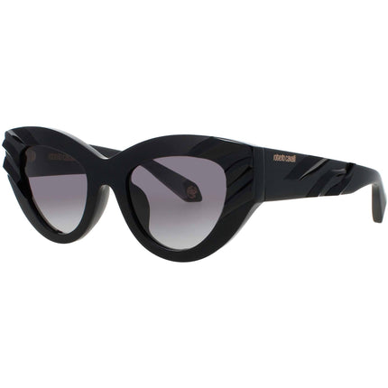 Roberto Cavalli Women's Sunglasses - Black Acetate Cat Eye Shape Frame | SRC009V 0700 ,