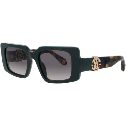 Roberto Cavalli Women's Sunglasses - Shiny Green Acetate Square Frame | SRC039M 0D80 ,