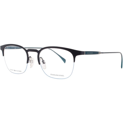 Tommy Hilfiger Men's Eyeglasses - Matte Blue/Petrol Rectangular Frame | TH 1385 QFY ,