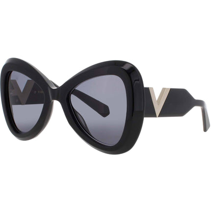 Valentino Unisex Sunglasses - Black/Gold Oversized Shape Frame | V GOLD III VLS 138A ,