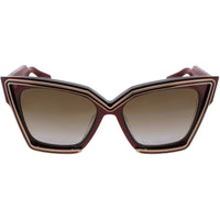 Valentino Unisex Sunglasses - Bordeaux/White Gold Full Rim Frame | V GRACE VLS 126B ,