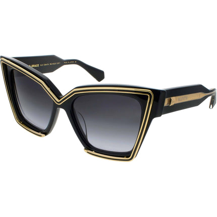 Valentino Unisex Sunglasses - Black/Yellow Gold Oversized Frame | V GRACE VLS 126A ,